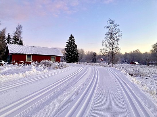 Bild på skidspår i Nordansjö, Norberg